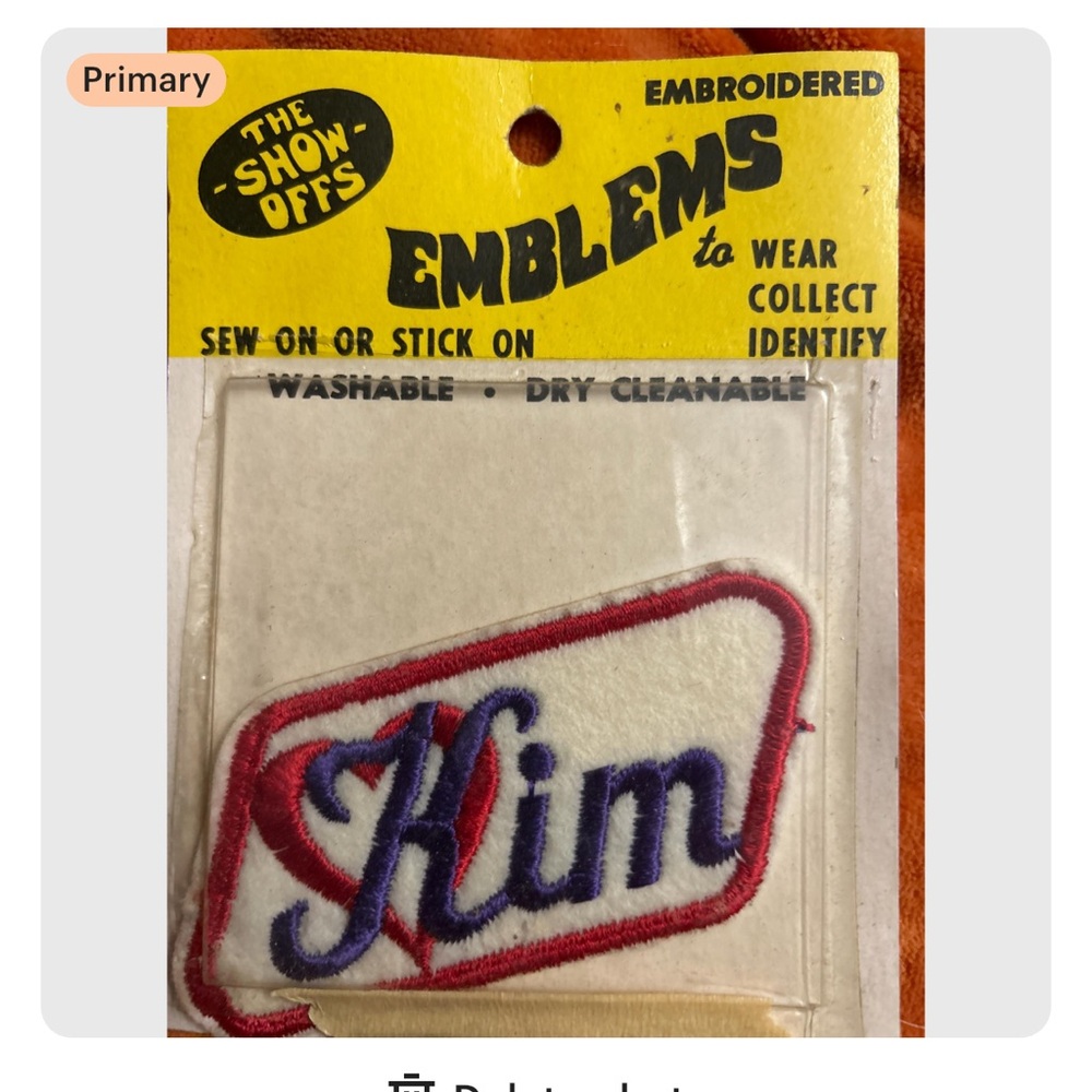 Emblems Patch 'The Show Offs' vintage 70s name Kim